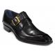 Duca Di Matiste "Massa" Black Genuine Italian Calfskin Monk Strap Shoes.